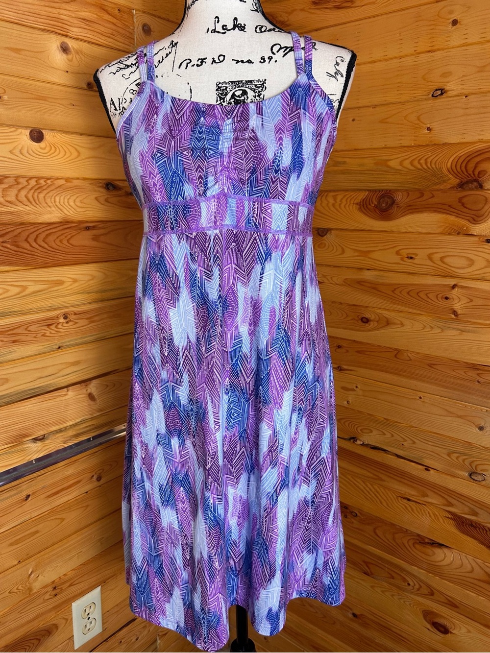 Marmot Purple and Blue Patterned Midi Dress